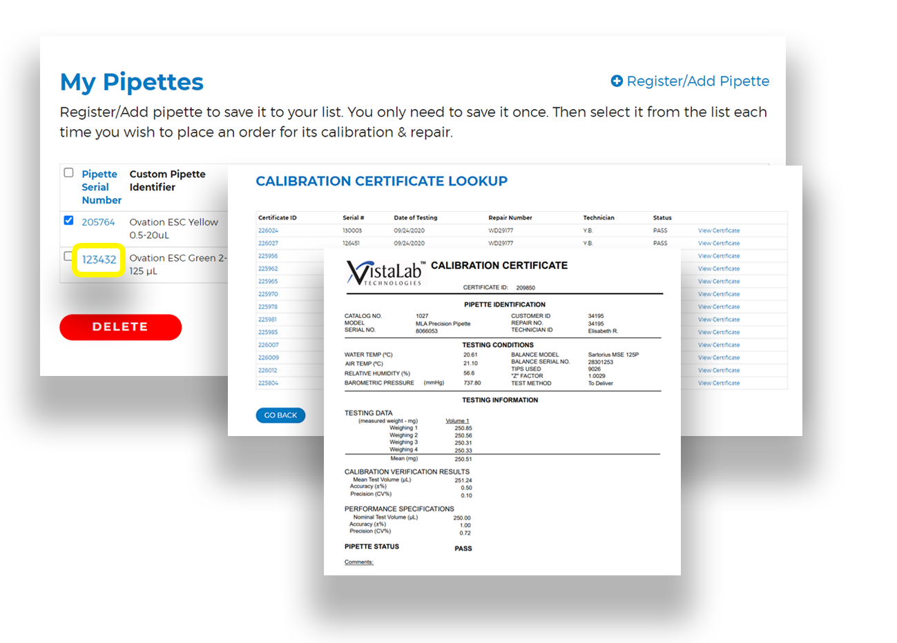 My pipettes Calibration and Repair Services